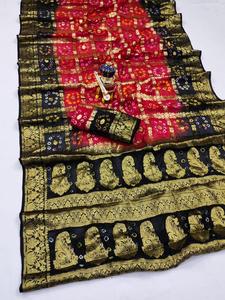 Sari en soie pure de qualité supérieure, sari indien traditionnel de créateur pour femmes - Product Image 3