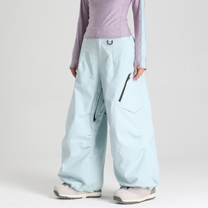 Pantalon de neige cargo ample imperméable pour homme, taille élastique noire, pour le ski et le snowboard, adultes - Product Image 3