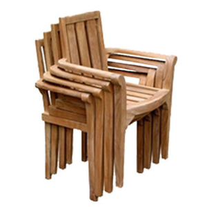 <b>Outdoor</b> Indoor Furniture Solid Teak Wood <b>Stackable</b> <b>Chair</b> Classic Space-Saving Modern Design - Product Image 3