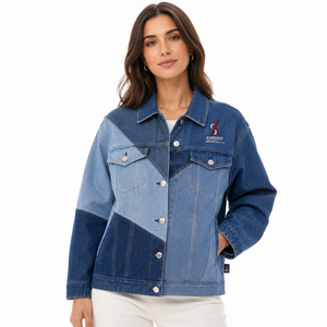 Chaqueta Vaquera de Moda para Mujer, Personalizada, con Cuello Camisero, Manga Larga, Informal, de Algodón, Precio Económico, OEM - Product Image 1