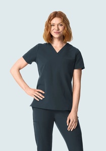 Ensemble de tenue médicale pour femme en coton tricoté, col en V, pantalon à taille élastiquée avec cordon de serrage, détection des aiguilles, thermocollage sans couture, pour usage hospitalier - Product Image 2