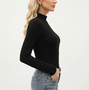 Custom Color Women's T Shirt Slim Fit Stretch Cotton Athletic Tee Short Sleeve Custom Logo Heat Transfer Women's T-Shirts - Product Image 3
