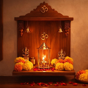 Lampe à huile traditionnelle Klassic Akhand Jyoti Diya en laiton pur de 4 pouces avec abat-jour en verre borosilicate et mèche réglable pour Mandir Pooja - Product Image 5