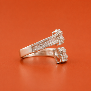 Minimalist Unique Design S925 Silver <b>Open</b> Adjustable Design Moissanite Daily <b>Ring</b> For Gift - Product Image 5