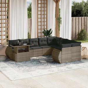 Grey Garden <b>Sofa</b> <b>Set</b> With Cushions UV Resistant PE Rattan Outdoor Furniture Contemporary Design Water Proof - Product Image 1