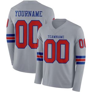 Maillot de football à manches longues et col en V, design personnalisé, vêtements d'équipe athlétique, respirant, en Spandex/Polyester, toutes saisons, logo personnalisé - Product Image 2