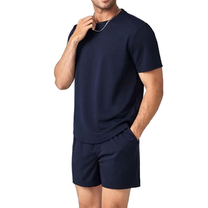 Wholesale Force 2 Win Customized Printed Men's Summer Casual Breathable Polyester/Cotton <b>Knitted</b> Workout Quick Dry Seamless <b>Sets</b> - Product Image 3