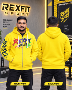 Sudadera con Capucha Amarilla para Hombre, Diseño Gráfico Color Splash, Chaqueta de Forro Polar Grueso, Estilo Urbano, 100% Algodón, Invierno, Personalizable, OEM, Venta al Por Mayor - Product Image 2