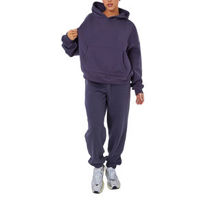 Conjunto Deportivo Informal de 2 Piezas con Sudadera con Capucha y Pantalones de Chándal de Forro Polar Estampados Personalizados, Unisex - Product Image 1