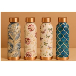 Home And Hotel Catering Usage Top Trend Pure <b>Copper</b> <b>Drinking</b> Water <b>Bottle</b> for Enamel Finishing Water <b>Bottle</b> Set of 4 - Product Image 1