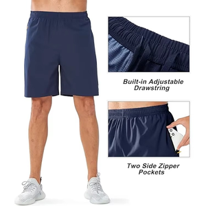 Pantalones Cortos Deportivos Personalizados para Hombre con Bolsillo con Cierre Seguro, Ligeros, de Secado Rápido, Poliéster que Absorbe la Humedad, Cintura Elástica con Cordón Ajustable - Product Image 4