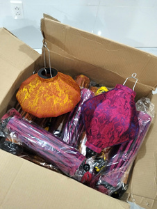 4pcs Hoi An Bamboo Silk Lantern 35cm, red Color, Vu Quy and Wedding Decor - Product Image 2