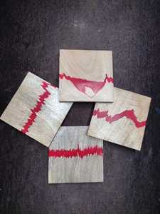 Premium Eco-Friendly Acacia Wood & Resin <b>Coaster</b> Set Handcrafted <b>Drink</b> <b>Coasters</b> for Coffee, Tea, Wine, Beer & Cocktail Glasses - Product Image 3