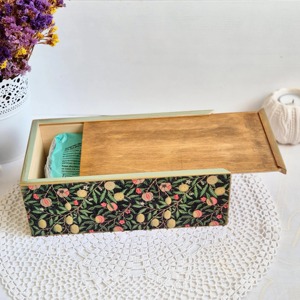 Boîte à mouchoirs en bois imprimé style rustique chic pour décoration champêtre, vente en gros - Product Image 4
