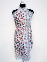 Pareo de algodón con estampado floral para mujer, talla grande, sin tirantes, de una pieza, para cubrir el traje de baño, ecológico, transpirable, largo