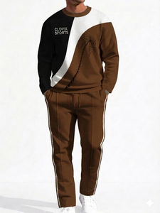 Luxury Fashion Mens Tracksuit <b>Set</b> Streetwear 2 Piece <b>Set</b> Cotton Fleece Custom Embroidery Logo Heavyweight Premium Quality ODM - Product Image 4