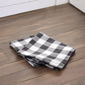 Serviettes de cuisine 100% coton de qualité douce, motif à carreaux noir et blanc, pour une utilisation en cuisine, en provenance d'Inde - Product Image 3