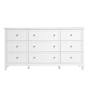 ตู้ลิ้นชักไม้สไตล์เรโทรมินิมอล 9 ลิ้นชัก พร้อมอุปกรณ์ป้องกันการล้มแบบเลื่อนได้ ใช้เก็บของในตู้เสื้อผ้าหรือเป็นชั้นวางทีวี - Product Image 2