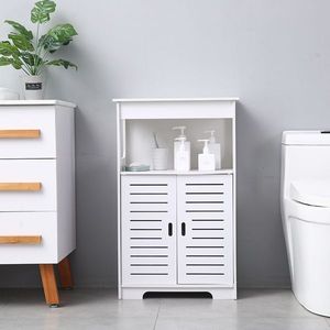Mobile da Bagno in PVC con Doppia Anta, Altezza 80cm, 2 Scomparti (50x30x80)cm - Product Image 1