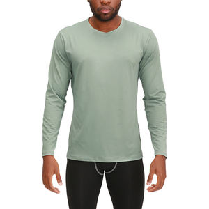 Service OEM, t-shirt à manches longues pour homme, style décontracté, vêtements de sport pour la salle de sport, course à pied, design personnalisé, vêtements de sport, 100% coton - Product Image 5