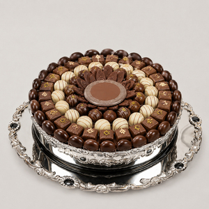 Bol à chocolat en acier inoxydable avec plateau de service plaqué argent, plat rond en métal pour bonbons, idéal pour les mariages, les hôtels et la décoration de table - Product Image 6