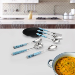 <b>High</b> Quality Stainless Steel Cutlery Set Resin Handle Flatware Set for Dining <b>Table</b> Stylish <b>Kitchen</b> Utensils Modern Design - Product Image 3