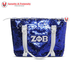 Bolso Tote de Poliéster Acolchado y Bordado de la Hermandad Zeta Phi Beta |   Cierre de cremallera sublimado personalizado para hermandades griegas de mujeres ZPB - Product Image 3