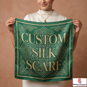 Foulard carré tendance imprimé sur mesure effet soie, châle de mode, fabricant et fournisseur de textiles OEM ODM à marque privée - Product Image 3
