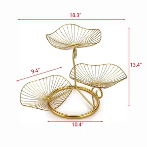 Gold Metal 3-Tier Dessert <b>Stand</b> with Fan-Shaped Trays for Party Food Serving Glam Style Durable Design - Product Image 1