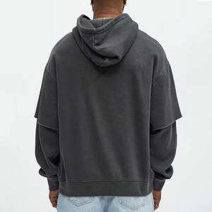 Sweat à capuche double couche pour homme style urbain moderne |   Tissu épais à double couche |   Personnalisation de logo pour les marques de mode - Product Image 2