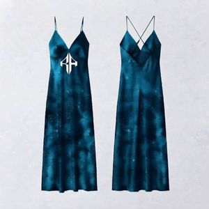 Hot Selling Sleeveless Spaghetti <b>Strap</b> <b>Maxi</b> <b>Dress</b> Heat Transfer Printing Solid Color 100% Polyester Straight Hem for Women's - Product Image 1