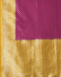 Sari de Diseño KV para Mujer, en Georgette Magenta, con Blusa sin Coser - Product Image 6