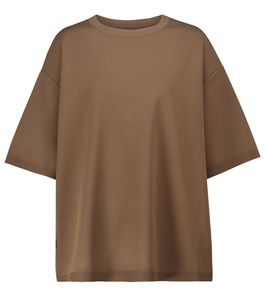 เสื้อยืดผู้ชายทรงโอเวอร์ไซส์ แขนสั้น ผ้าฝ้าย/ใยไผ่ 100% ผลิตในปากีสถาน ระบายอากาศได้ดี ดีไซน์ชายรุ่ย สีพื้น สไตล์ลำลอง - Product Image 4