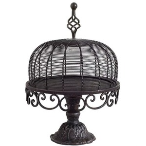 Highest Quality Handmade Iron Bird Cage <b>Cake</b> <b>Stand</b> with Ornate Scroll Base and Dome Top - Product Image 1