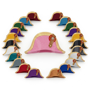 Junior uniform Accessory Peak <b>Cap</b> Gold Trim Decorative Uniform Style <b>Hat</b> Classic Design Headwear for Men Women Formal Wear - Product Image 1