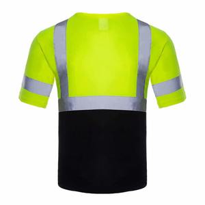 เสื้อยืดนิรภัยขายดี แถบสะท้อนแสง คุณภาพสูง สำหรับงานรักษาความปลอดภัย เสื้อแขนสั้นแบบมองเห็นได้ชัดเจน - Product Image 2