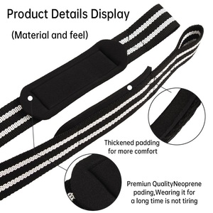Meilleures sangles de levage en coton rembourrées, légères, réglables et très extensibles pour la musculation avec logo personnalisé - Product Image 4