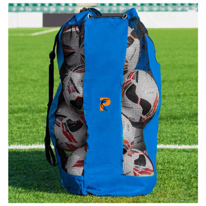 Prime Bags Large Capacity Mesh Sports <b>Ball</b> Bag Drawstring Black Red Travel Backpack Basketball Football Volleyball Soccer - Product Image 3