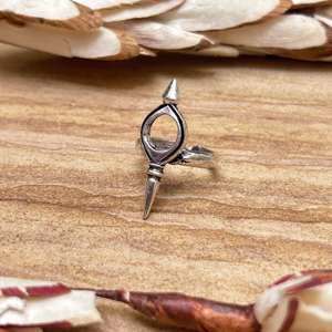 Anillo llamativo de latón con púas góticas para mujer, joyería para bodas y fiestas, acabado plateado oxidado, diseño geométrico, venta al por mayor - Product Image 3