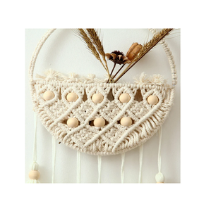 Hot Selling Handmade <b>Basket</b> <b>Straw</b> Storage Bin Seagrass Macrame <b>Basket</b> With Handle Rattan <b>Basket</b> for Home Decoration - Product Image 6