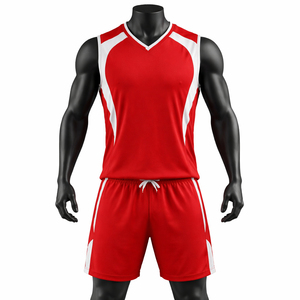 Athletic Fit Summer All Adult Hot Selling Sublimated Running Uniforms Men Red <b>White</b> Tank <b>Top</b> Moisture Wicking Anti-Bacterial - Product Image 1