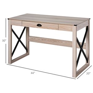 Scrivania dal Design Rustico e Semplice, Postazione di Lavoro Ecologica per Ufficio Domestico con Cassetto, Convertibile e Mobile - Product Image 3