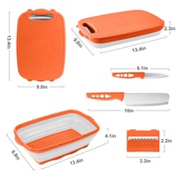 Planche à découper multifonctionnelle pliable 9-en-1, accessoires de cuisine, pour hacher les légumes et pommes de terre