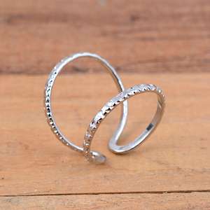 SHYAM JEWELRS Luxury 925 <b>Sterling</b> <b>Silver</b> Checkered Splint <b>Ring</b> <b>Adjustable</b> Arthritis Joint Support Band - Product Image 4