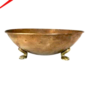 Minimalist Metal Decorative Bowl with Feet Design Abstract Home ware Bowl - Product Image 1