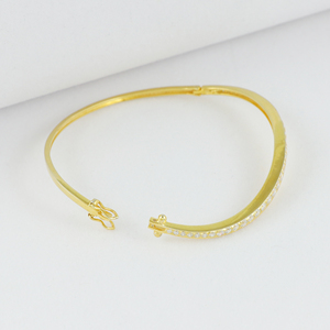 Pulsera de Plata de Ley Chapada en Oro con Circonitas para Mujer, Precio al por Mayor, para Compromiso, Boda, Fiesta - Product Image 2