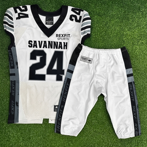 Nouvel ensemble d'uniformes de football américain personnalisés, maillot et pantalon de football en mesh respirant, fabricant de vêtements de sport d'équipe - Product Image 4