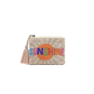 Classic Beaded Coin Purse Pearl and Diamond Beaded Make up Bag Wedding or Party Gift for Her - Product Image 1