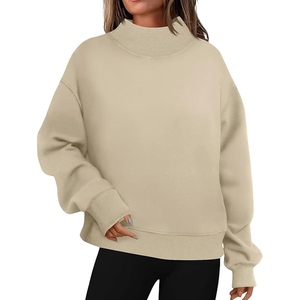Women Mock Neck Sweatshirt Modern Casual Style - Product Image 1