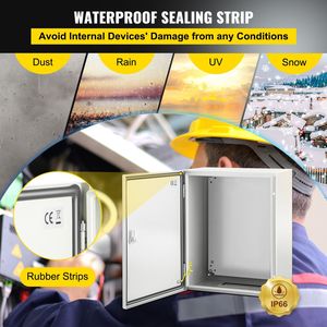 Contenitore in Acciaio NEMA 4X 20 X 16 X 10 Pollici, Scatola di Giunzione Elettrica IP66 Impermeabile e Antipolvere per Esterni/Interni, Protezione Circuiti - Product Image 2